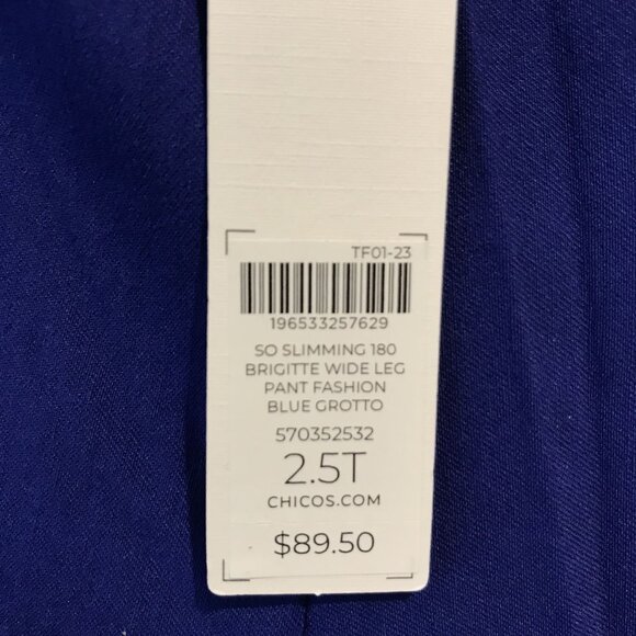 Chicos So Slimming Brigitte Blue Wide Leg Pants Womens 14T  (2.5T) - Picture 5 of 11